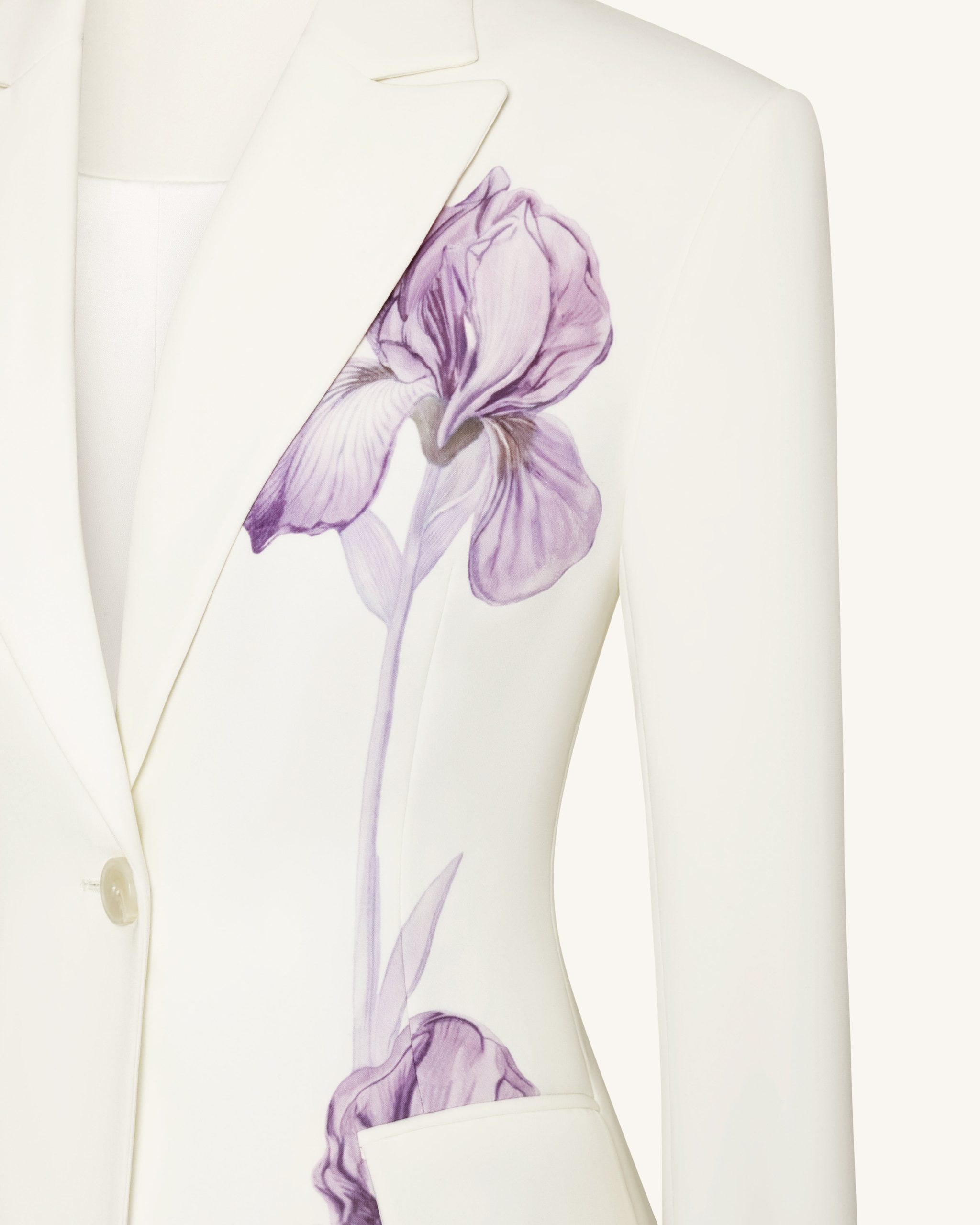 Iris Embroidery Hourglass Blazer - White - Image 5