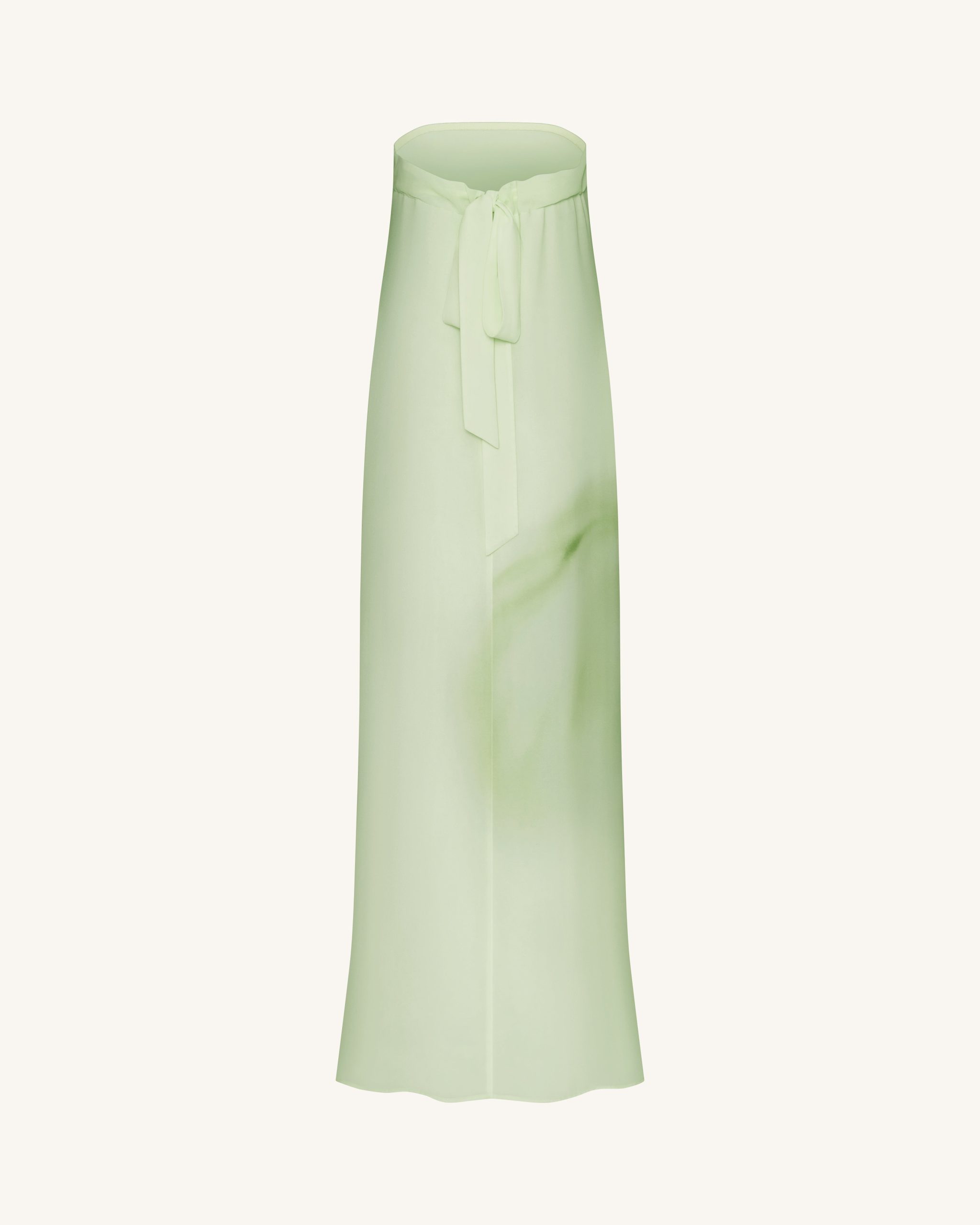 Watercolor Floral Print Strapless Maxi Dress - Green - Image 4