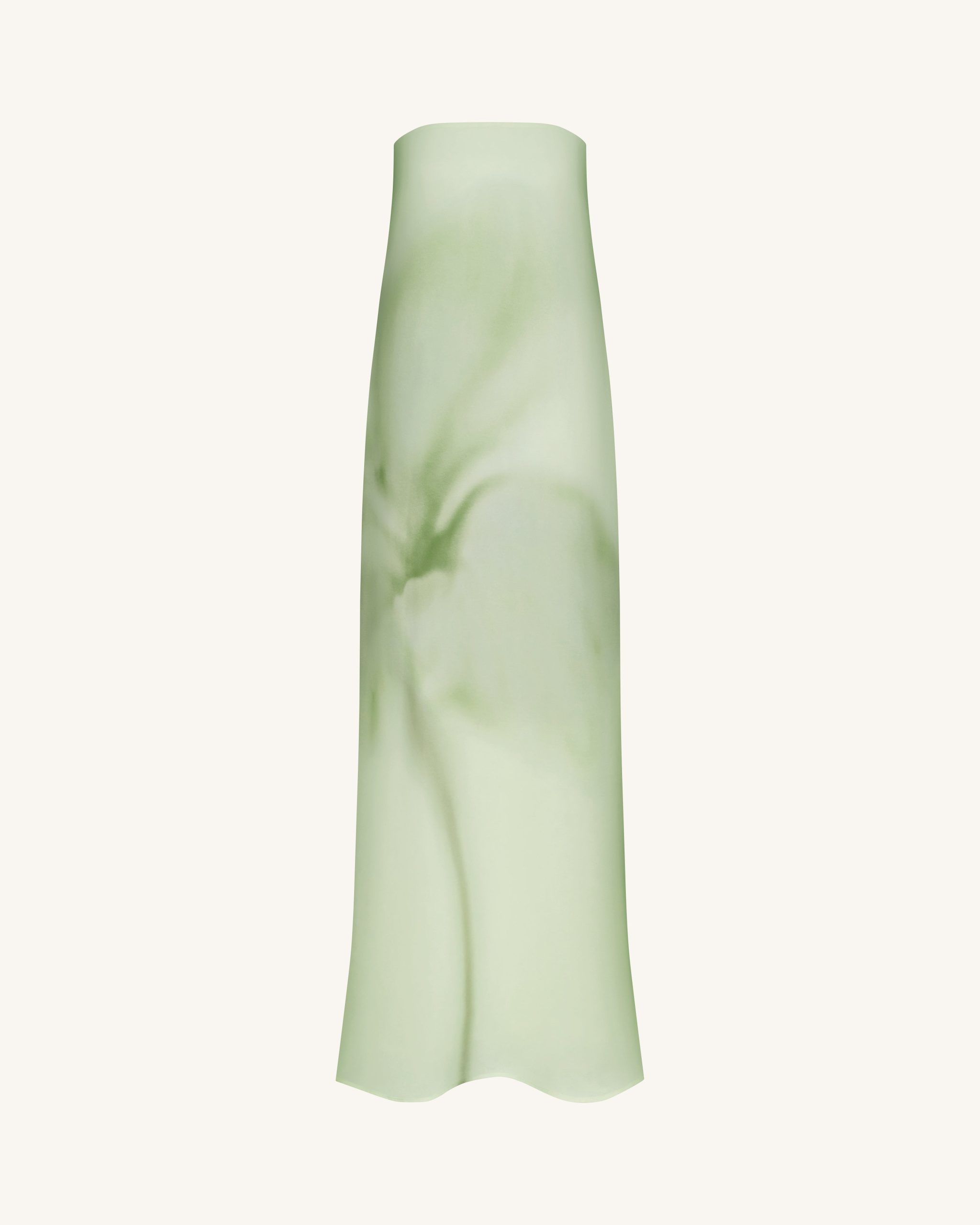 Watercolor Floral Print Strapless Maxi Dress - Green - Image 3