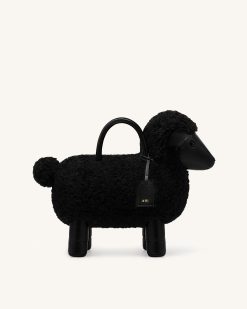 Luna Sheep Top Handle Bag - Black
