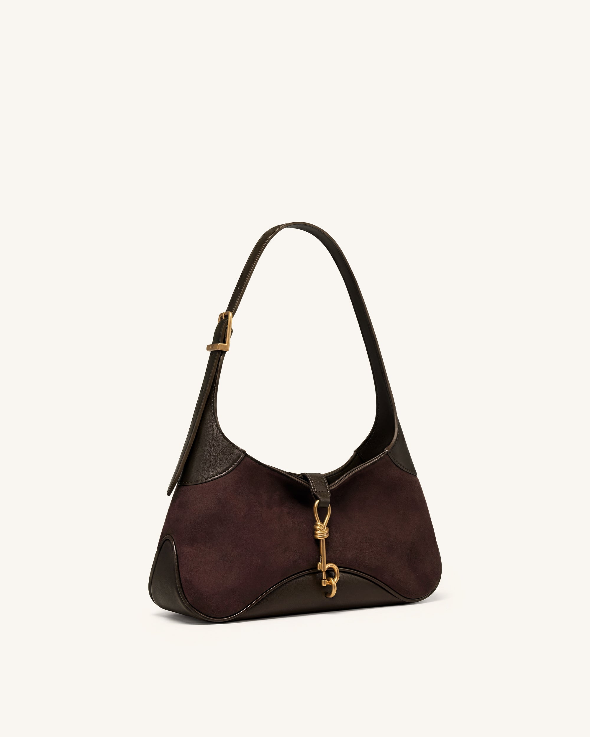 Juliette Key Charm East-West Shoulder Bag - Dark Brown - Image 2