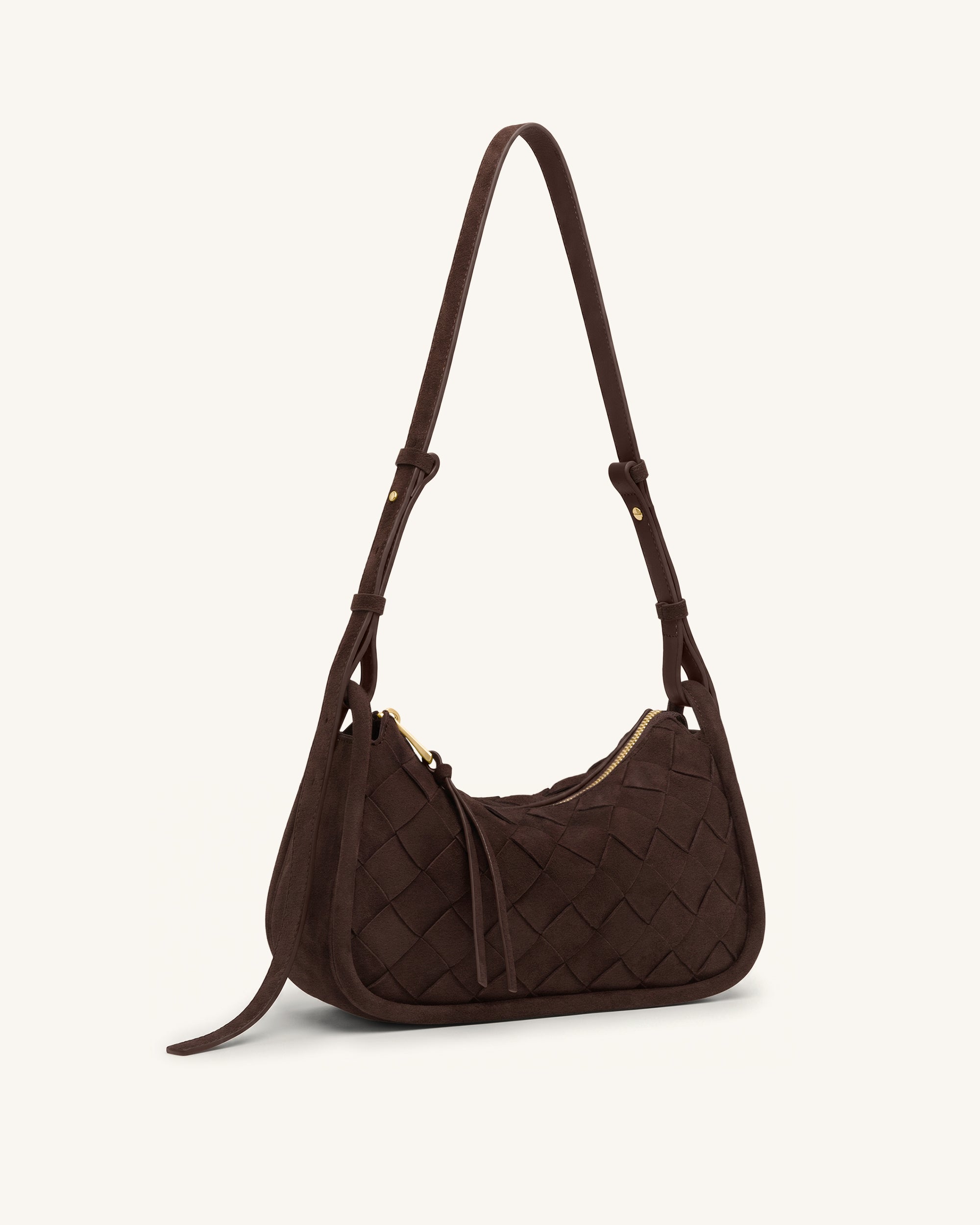 Zirelle Woven Faux Suede Hobo Bag - Brown - Image 2