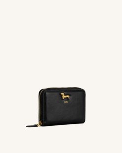 Alternative view of Maeve Dachshund Metal Emblem Zip Wallet - Black