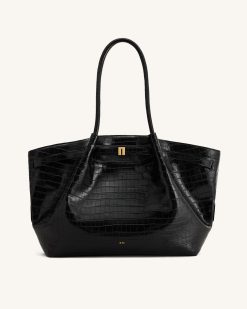 Alternative view of Hana Large Tote Bag - Black Croc