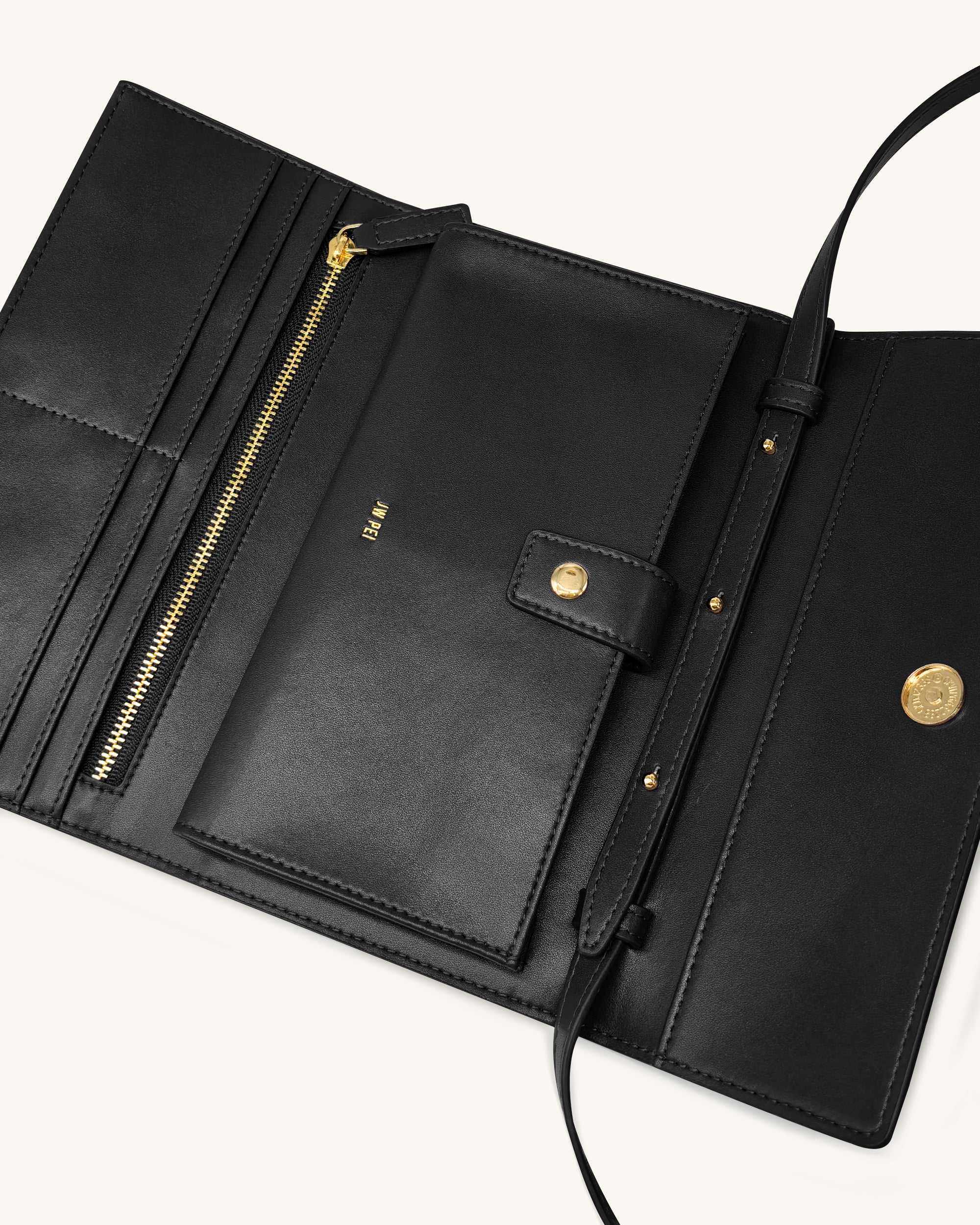 Woven Texture Flap Wallet - Black - Image 4