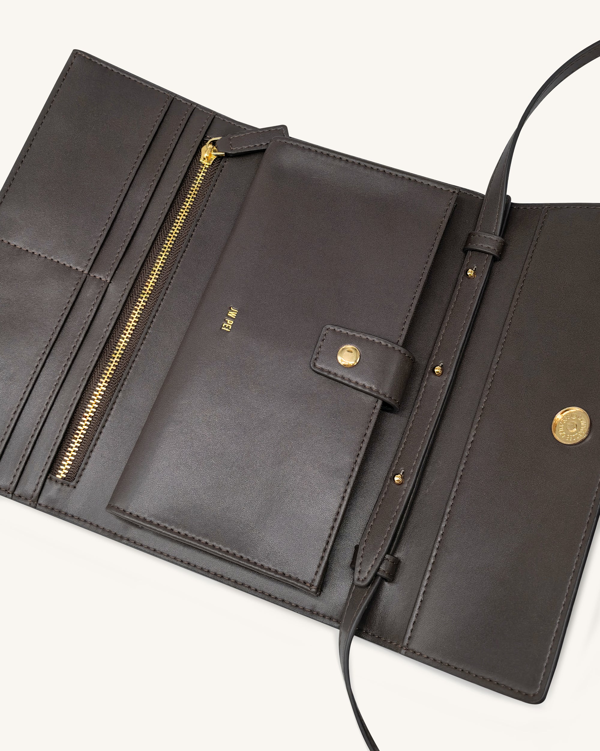 Woven Texture Flap Wallet - Chocolate - Image 4