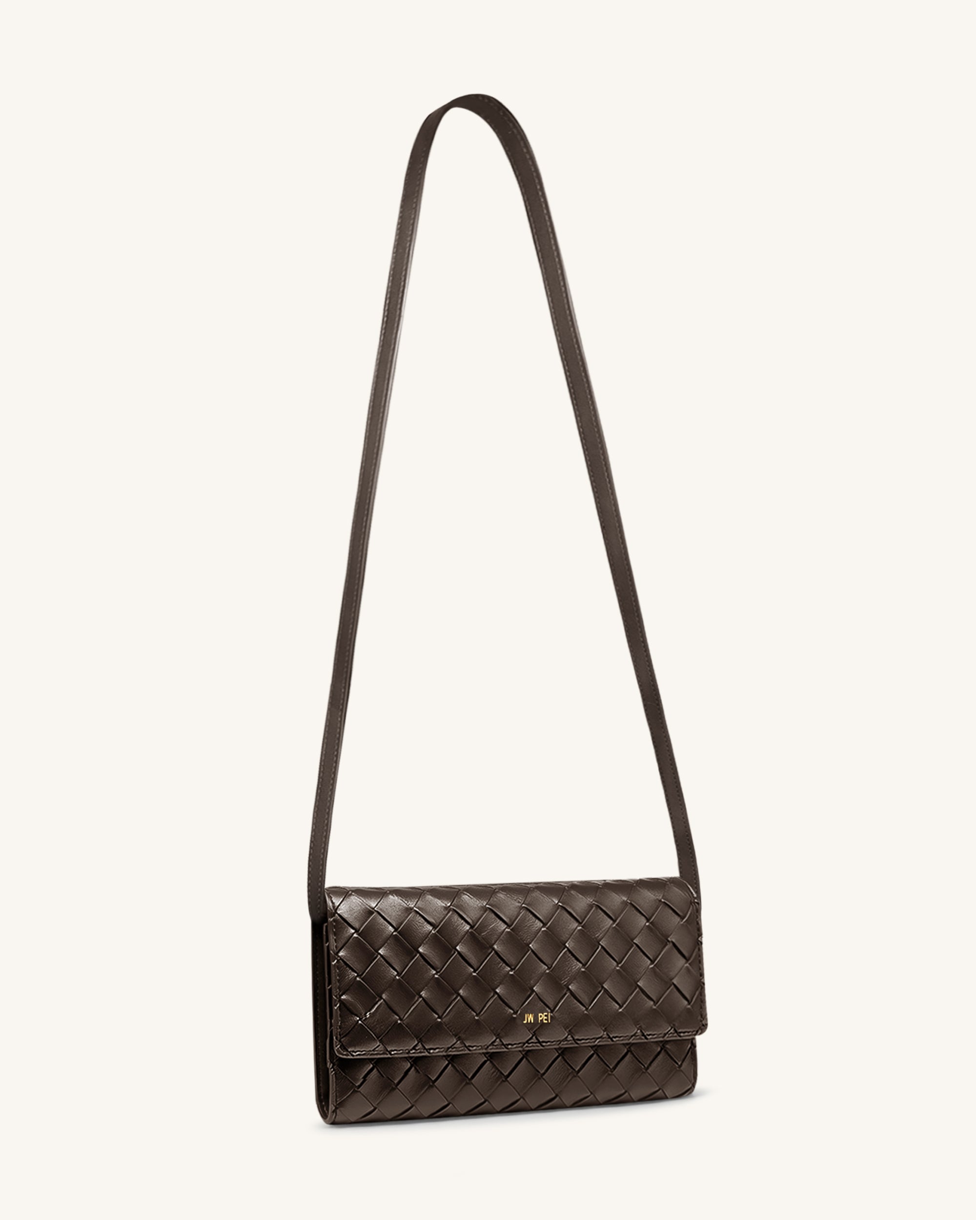 Woven Texture Flap Wallet - Chocolate - Image 2