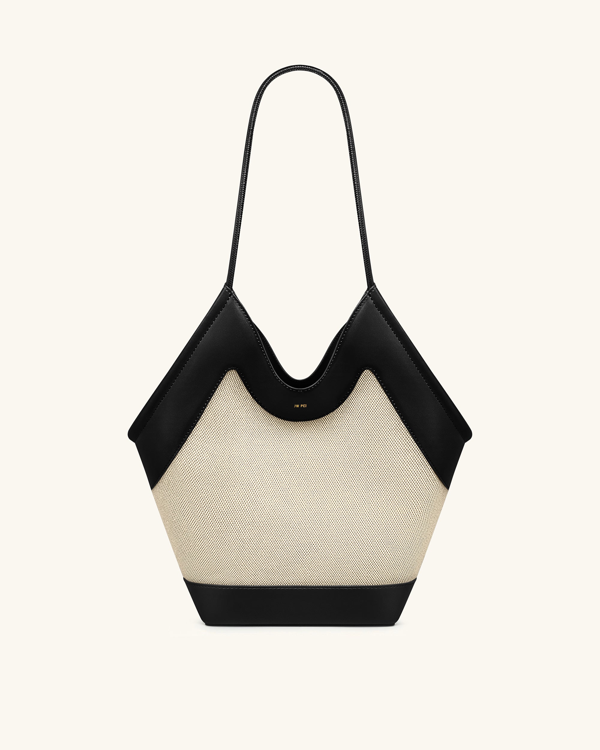 Maribel Panel Tote Bag - Black Canvas - Image 3