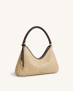 Alternative view of Lorena Faux Straw Shoulder Bag - Brown