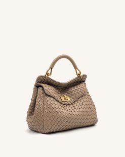 Alternative view of Lucia Classic Woven Top Handle Bag - Taupe
