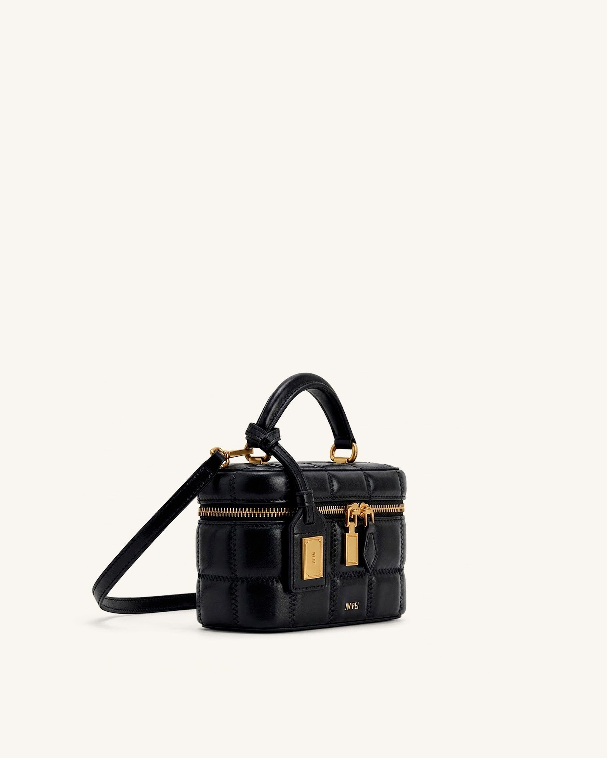Cleo Box Shape Top Handle Bag - Black - Image 2