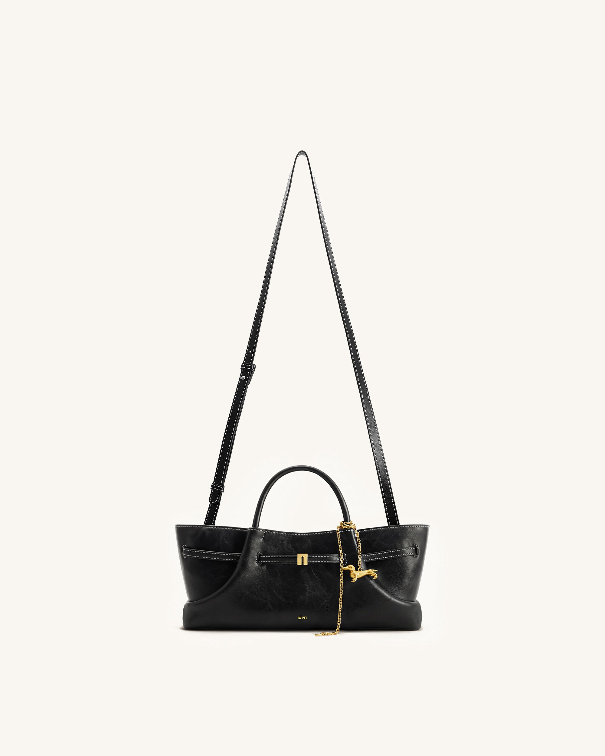 Maeve Dachshund Metal Charm Tote Bag - Black - Image 3