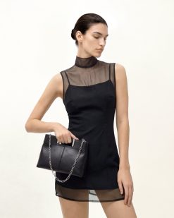 Alternative view of Elodie Chain Handle Top Handle Bag - Black