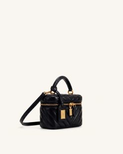 Alternative view of Cleo Box Shape Top Handle Bag - Charcoal Black