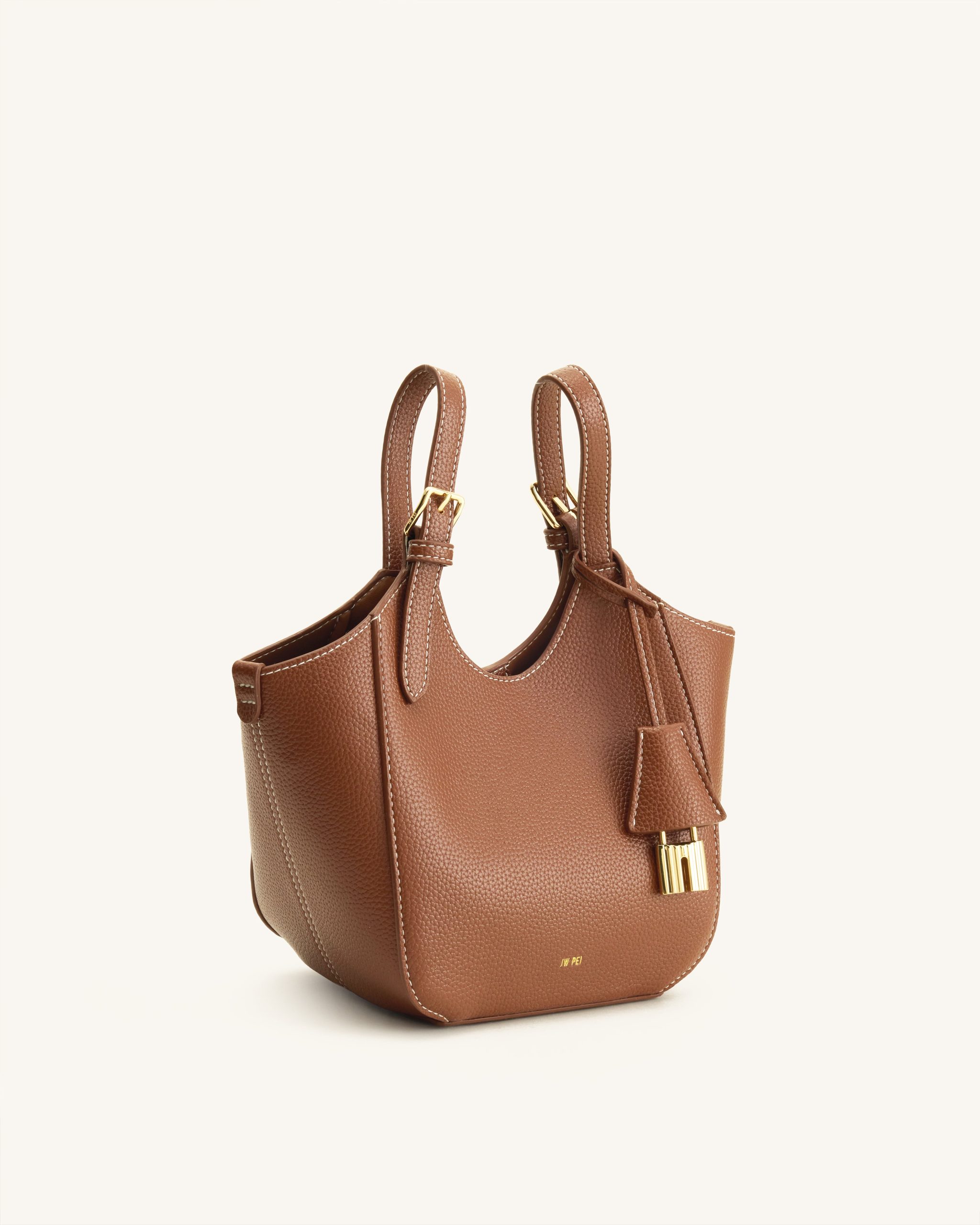 Ines Padlock Tote Bag - Chocolate Brown - Image 4