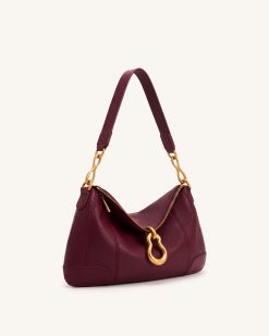 Alternative view of Jayla Metal Pendant Embellished Shoulder Bag - Burgundy