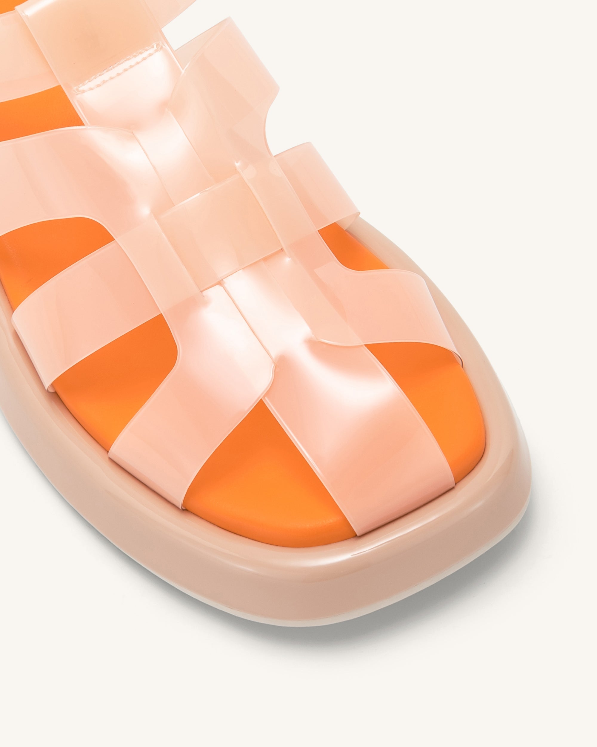 Piper Platform Sandal - Beige & Orange - Image 6