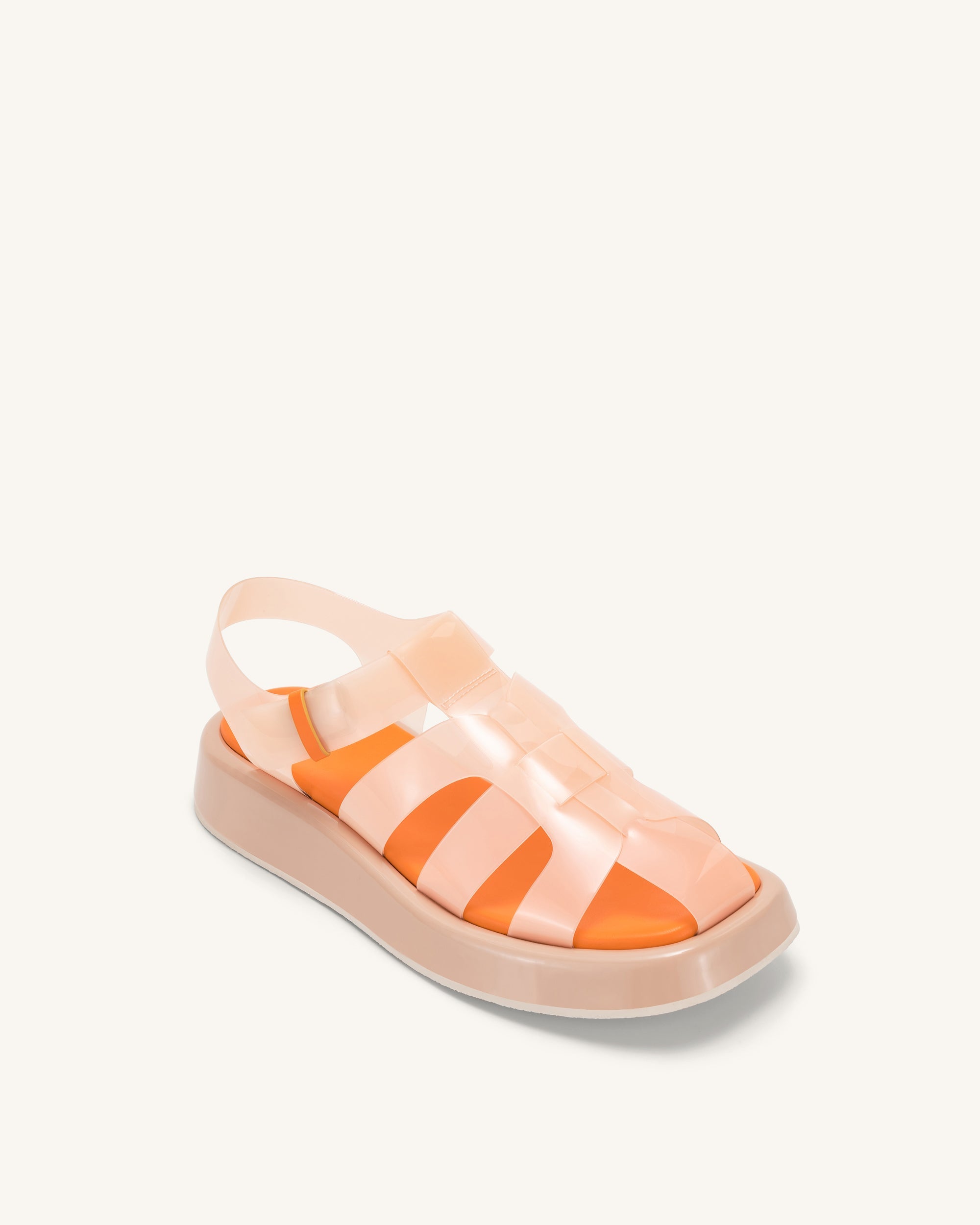 Piper Platform Sandal - Beige & Orange - Image 5