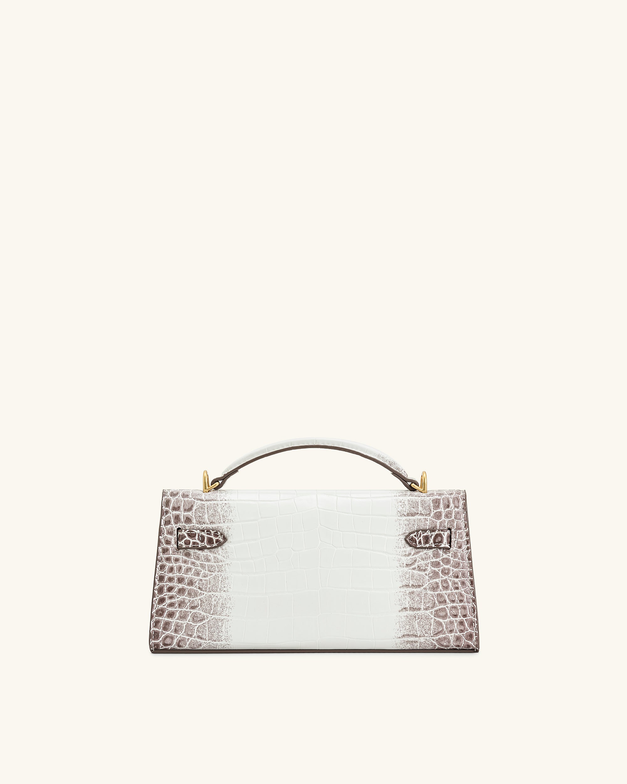 Noor Top Handle Bag - White Croc - Image 3