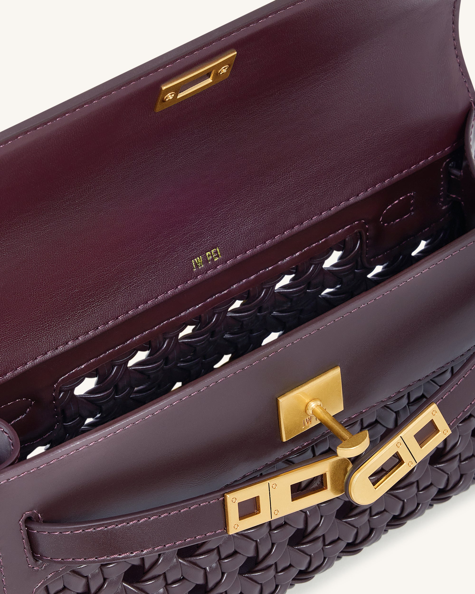 Noor Top Handle Bag - Dark Red - Image 4