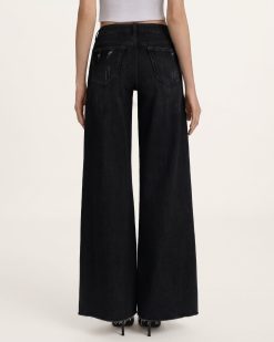 Alternative view of The Stellar Starburst Fray Wide-Leg Jeans - Black