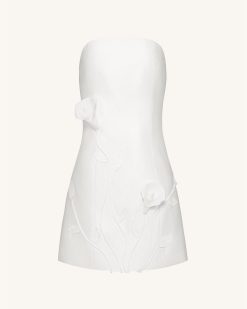 Alternative view of 3D Vine Floral Strapless Mini Dress - White