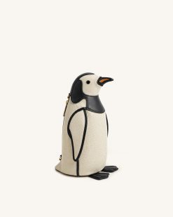 Pia Penguin Crossbody Bag - Black Canvas