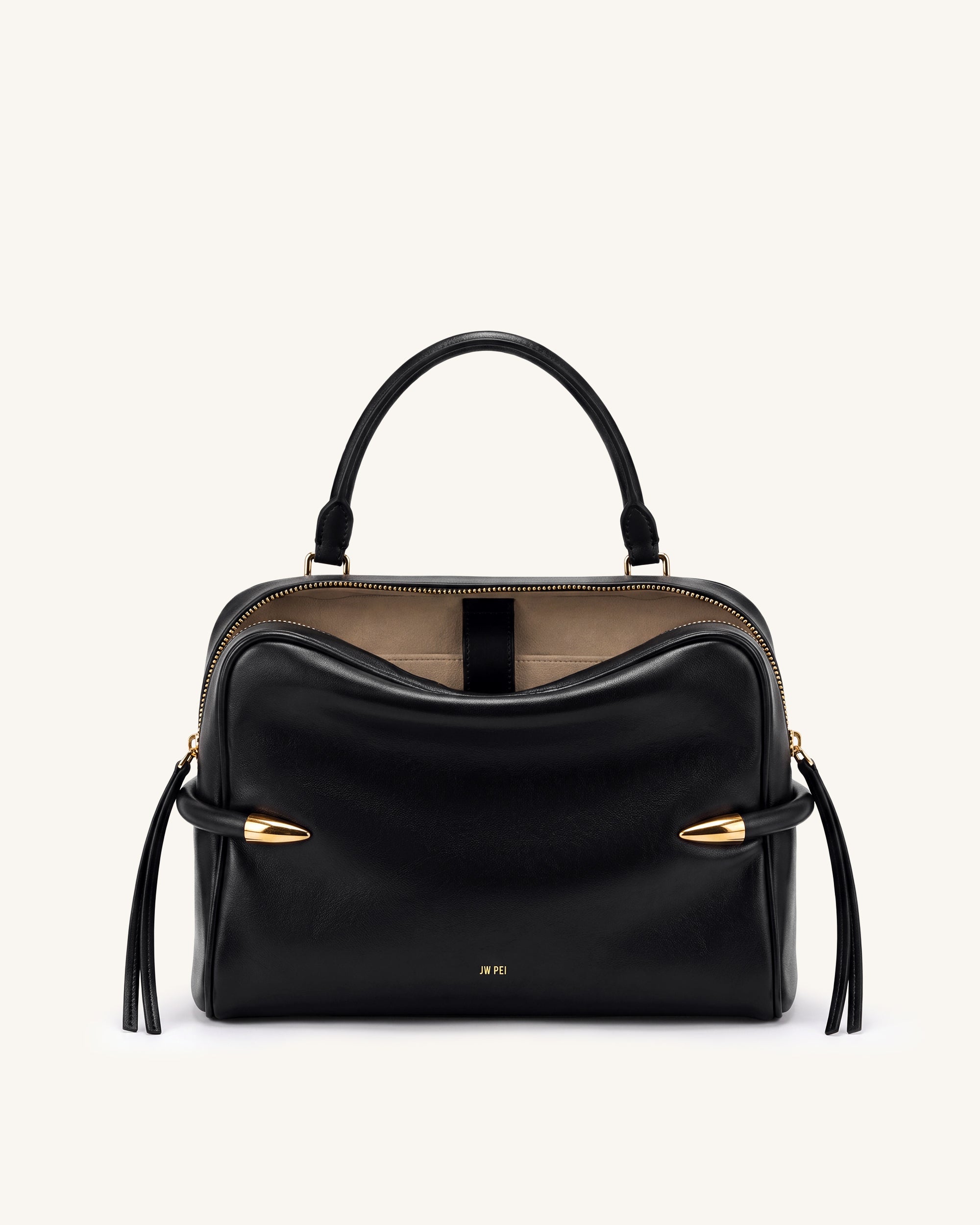 Callie Tusk Detail Shoulder Bag - Black