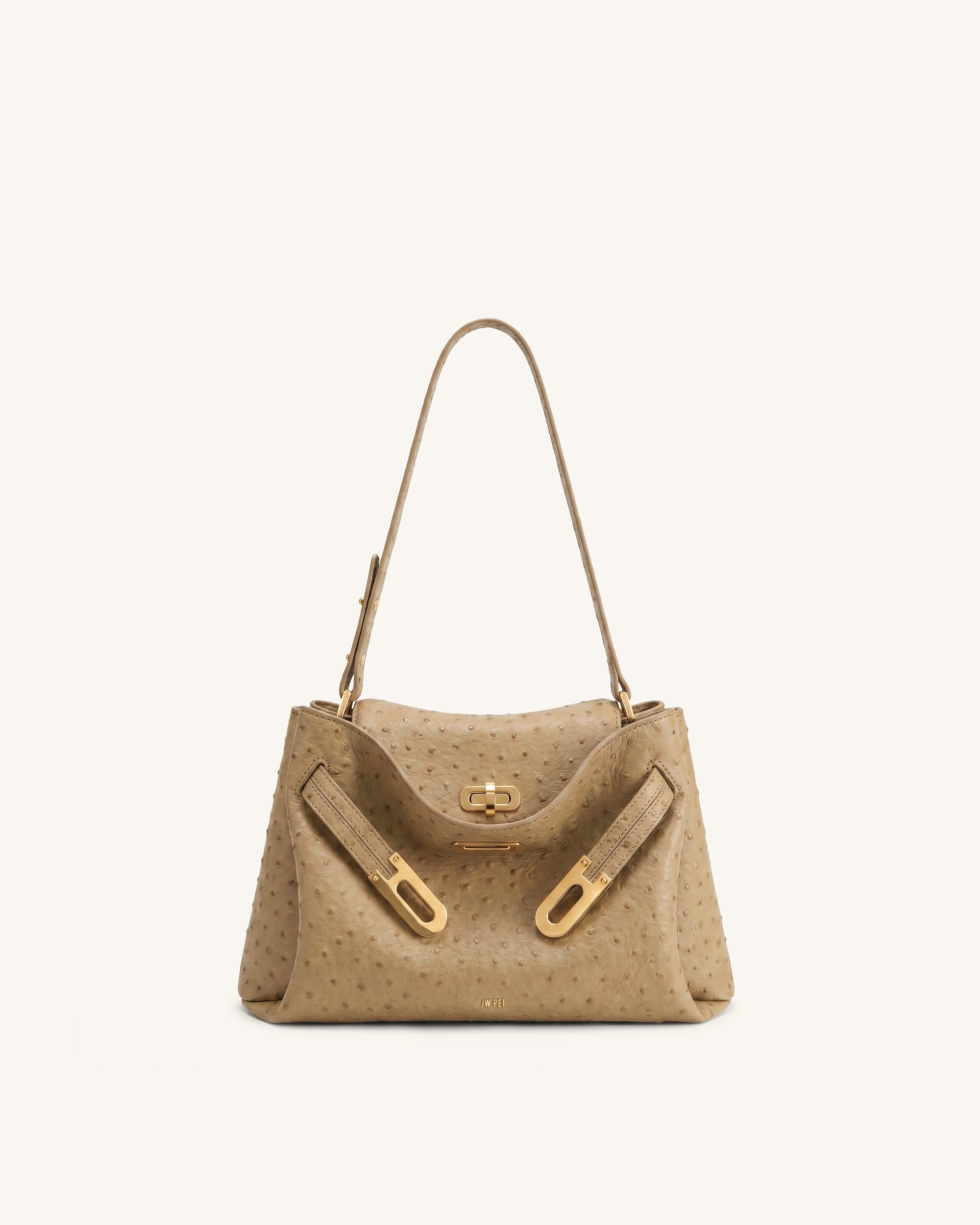 Rhea Double Buckle Shoulder Bag - Camel